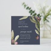 OLIVE NAVY RUSTIC FOLIAGE WE TIJDEN DE KNOT KAART (Staand voorkant)