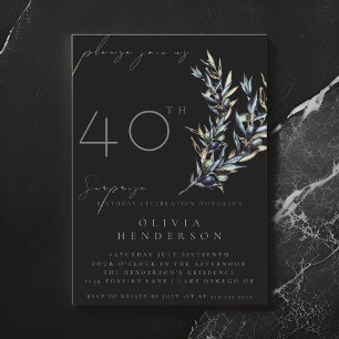 Olive noir Surprise Invitation anniversaire