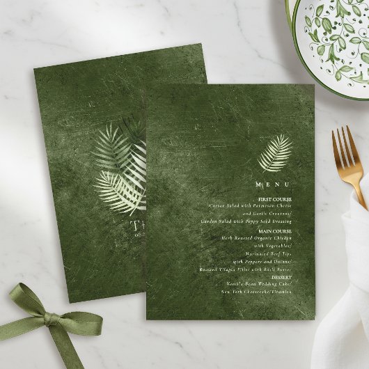 Olive Oasis Feuilles de Palmier Pierre Sombre Menu