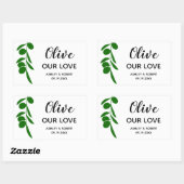 Olive Our Love Stickers pour huile d'olive, Rectan (Feuille)