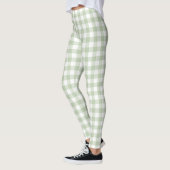 Olive Pastel Gingham Women Leggings (Links)