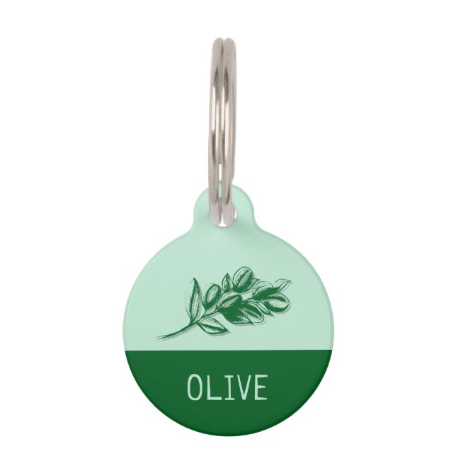 Olive Pet Cat Dog Name Huisdierpenning (Voorkant)