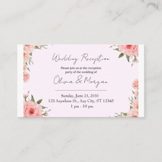 Olive-Pink Invitation Card (Devant)