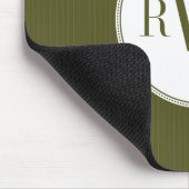 Olive Pinstripe Monogram Mousepad Muismat (Hoek)