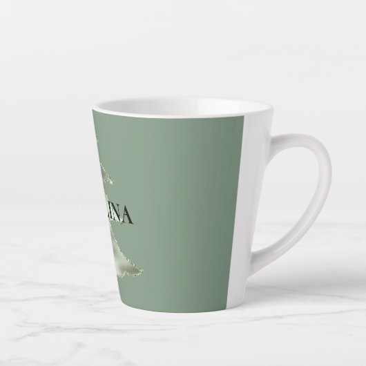 Olive Pistachio Mint Groene Kerstboom Latte Mok (Rechts)