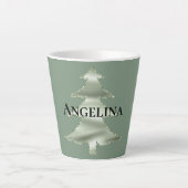 Olive Pistachio Mint Groene Kerstboom Latte Mok (Voorkant)
