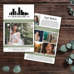 Olive Professional Photographe Logo Grosse photo<br><div class="desc">Brochure marketing pour un photographe professionnel personnalisé avec une grande photo, logo, informations de contact sur un côté, texte personnalisé, plus de photos, photo de profil dans un charmant design vert olive propre, noir et blanc. Flyer photo professionnel féminin et chic dans un design épuré avec une couleur d'accent vert...</div>