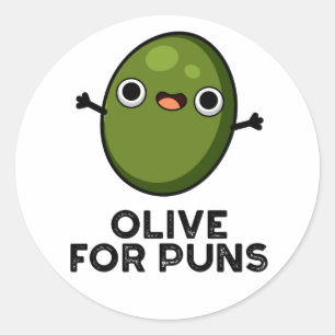 Olive Puns Grappige Olive Fruit Pun Ronde Sticker