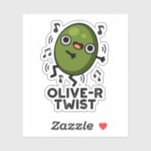 Olive-r Twist Funny Fruit Olive Pun Sticker (Vel)