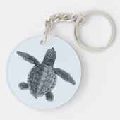 Olive Ridley Zee Turtle Hatchling Sleutelhanger (Achterkant)