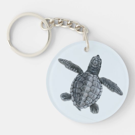 Olive Ridley Zee Turtle Hatchling Sleutelhanger (Voorkant)