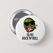 Olive Rock en Roll Cute Rocker Olive Pun Ronde Button 5,7 Cm (Voorkant /achterkant)