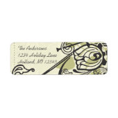 Olive Roos Swirl Whimsical Return Address Labels (Voorkant)