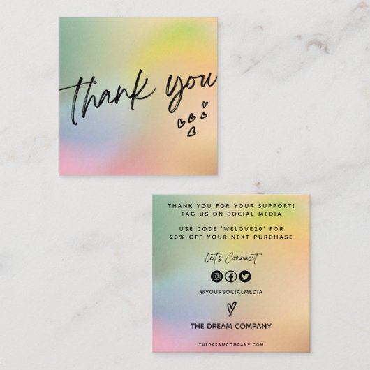 Olive roze hitte Trendy Media Insert Visitekaartje (Voorkant / Achterkant)