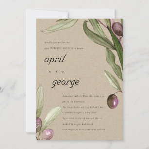 OLIVE RUSTIC KRAFT FAUNA POST WEDDING BRUNH INVITE BEDANKKAART