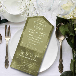 Olive Sage Green Shimmer Line achtergrond e-mail All In One Uitnodiging