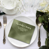 Olive Sage Groene Shimmer Achtergrond QR Code All In One Uitnodiging