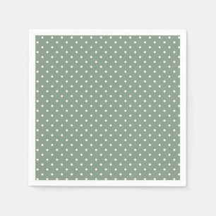 Olive Sage Polka Dots Patroon Papier servet