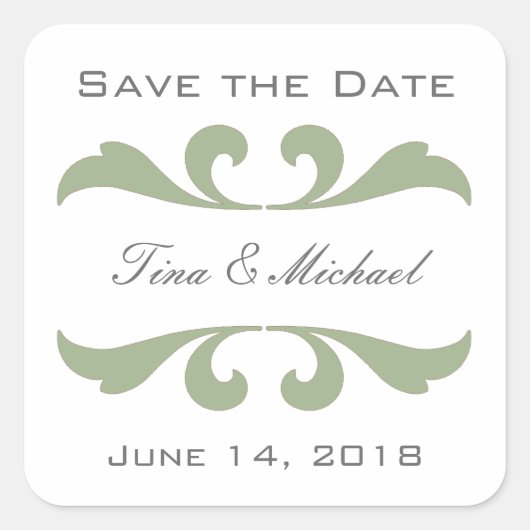 Olive Save the Date Stickers and Seals (Devant)