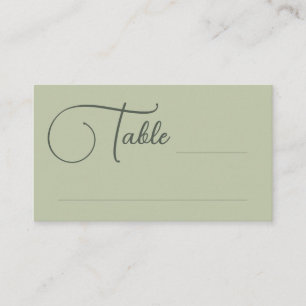 Olive Script Tafel Bruiloft Escort Kaart Plaatskaartje