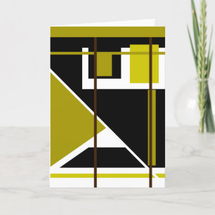Olive Shades Black White Geometric Abstract Kaart