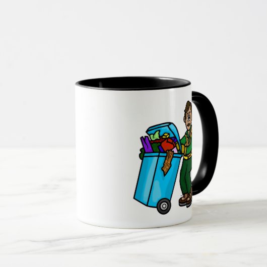 Olive Skinned Garbage Man Nom Mug (Devant droit)