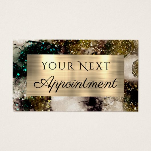 Olive smaragdgroene waterverf afspraakkaart visitekaartje (Voorkant)