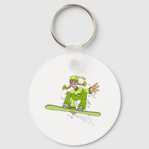 Olive Snowboard Girl Sleutelhanger