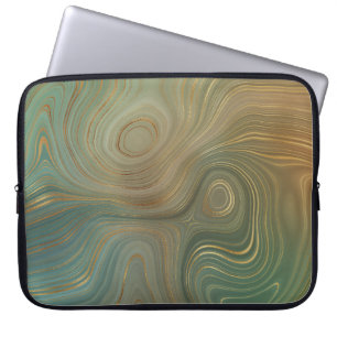 Olive Strata Aardgroen en goudinkepagaat Laptop Sleeve