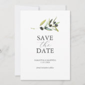 Olive Theme foto bruiloft Bewaar de datum Save The Date (Voorkant)