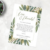 Olive Theme Wedding Foto Bedankkaart