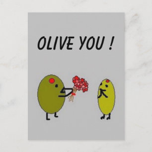 OLIVE-TOI ! - Olives in Love - carte postale