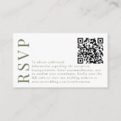 Olive tree Greenery mariage RSVP QR cartes de code (Devant)