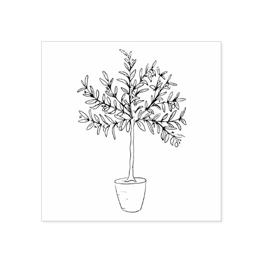 Olive tree rubber stamp 	rubberstempel (Afrduk)