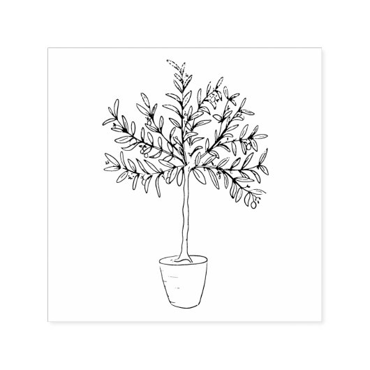 Olive tree rubber stamp zelfinktende stempel (Design)