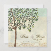 Olive Tree toscan n Swirl - Faire-part de mariage (Dos)