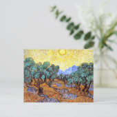 Olive Trees in the Sun Van Gogh Briefkaart (Staand voorkant)