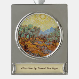 Olive Trees Vincent Van Gogh Impressionist Replica Verzilverd Banner Ornament