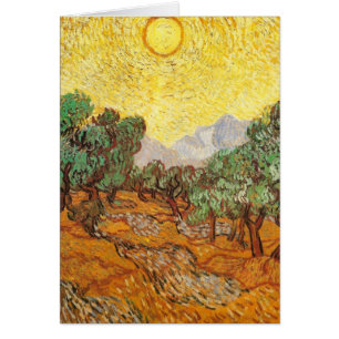Olive Trees Yellow Sky & Sun Van Gogh Fine Art