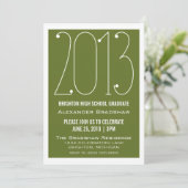 Olive Trendy 2013 Afstuderen Invitation Kaart (Staand voorkant)