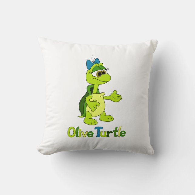 Olive Turtle Coussin Jeté (Recto)