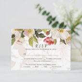Olive Vert rose Magnolia Fleurs Mariage RSVP (Debout devant)