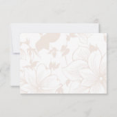 Olive Vert rose Magnolia Fleurs Mariage RSVP (Dos)