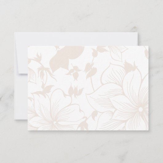 Olive Vert rose Magnolia Fleurs Mariage RSVP (Dos)