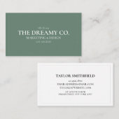 Olive Vintage simple Carte de visite (Devant / Derrière)