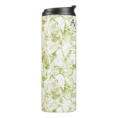 olive-white abstract fashionable modern pattern thermosbeker (Gedraaid links)