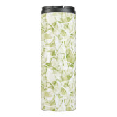 olive-white abstract fashionable modern pattern thermosbeker (Achterkant)