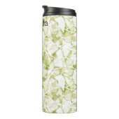 olive-white abstract fashionable modern pattern thermosbeker (Geroteerd rechts)