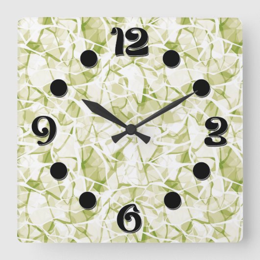 olive-white abstract fashionable modern pattern    vierkante klok (Voorkant)