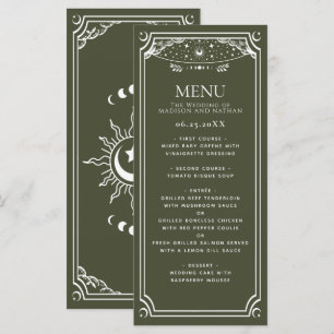 Olive & Wit Elegant Tarot Kaart Bruiloft